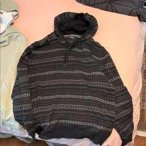 Izod Men's Black and Gray Zip-Up Sweater